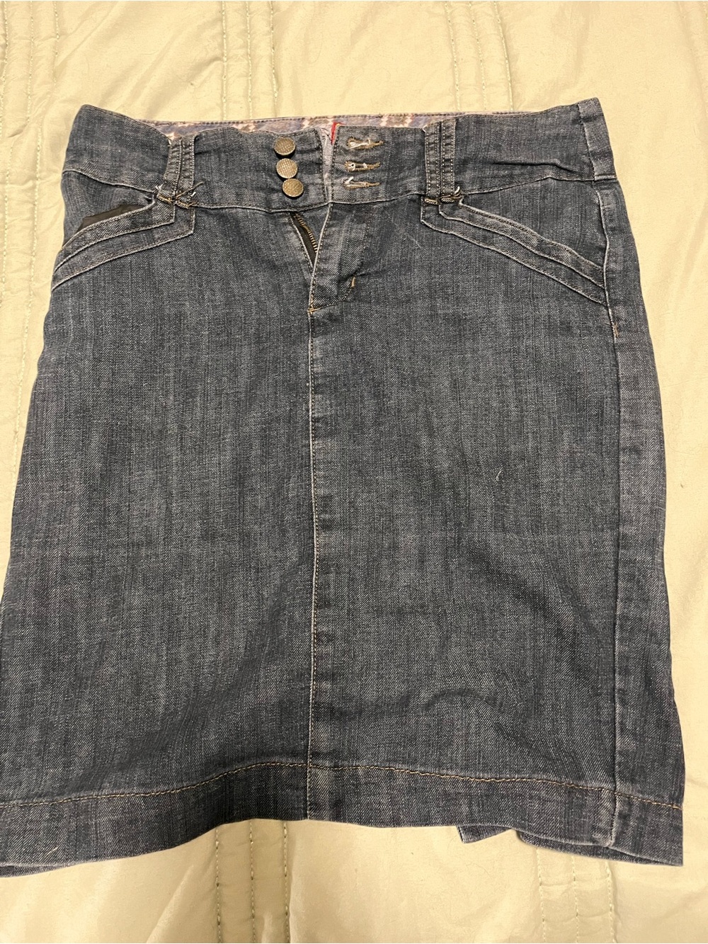 Denim Pencil Skirt - Blue
